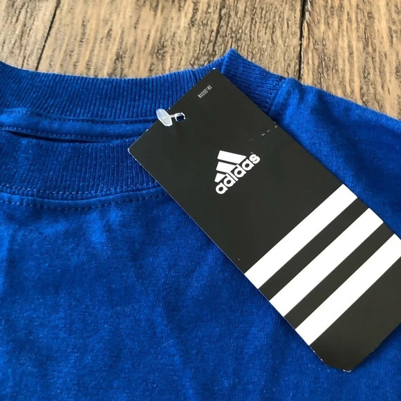 NWT Adidas Youth Solid Blue Short Sleeve T Shirt - Picture 3 of 5